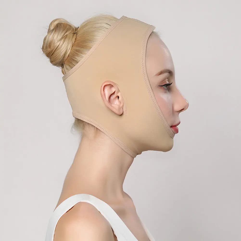Maschera Lifting Viso 1 Pezzo, Cinghia Regolabile Traspirante per Sollevamento del Mento, Migliora i Contorni e Rassoda la Pelle