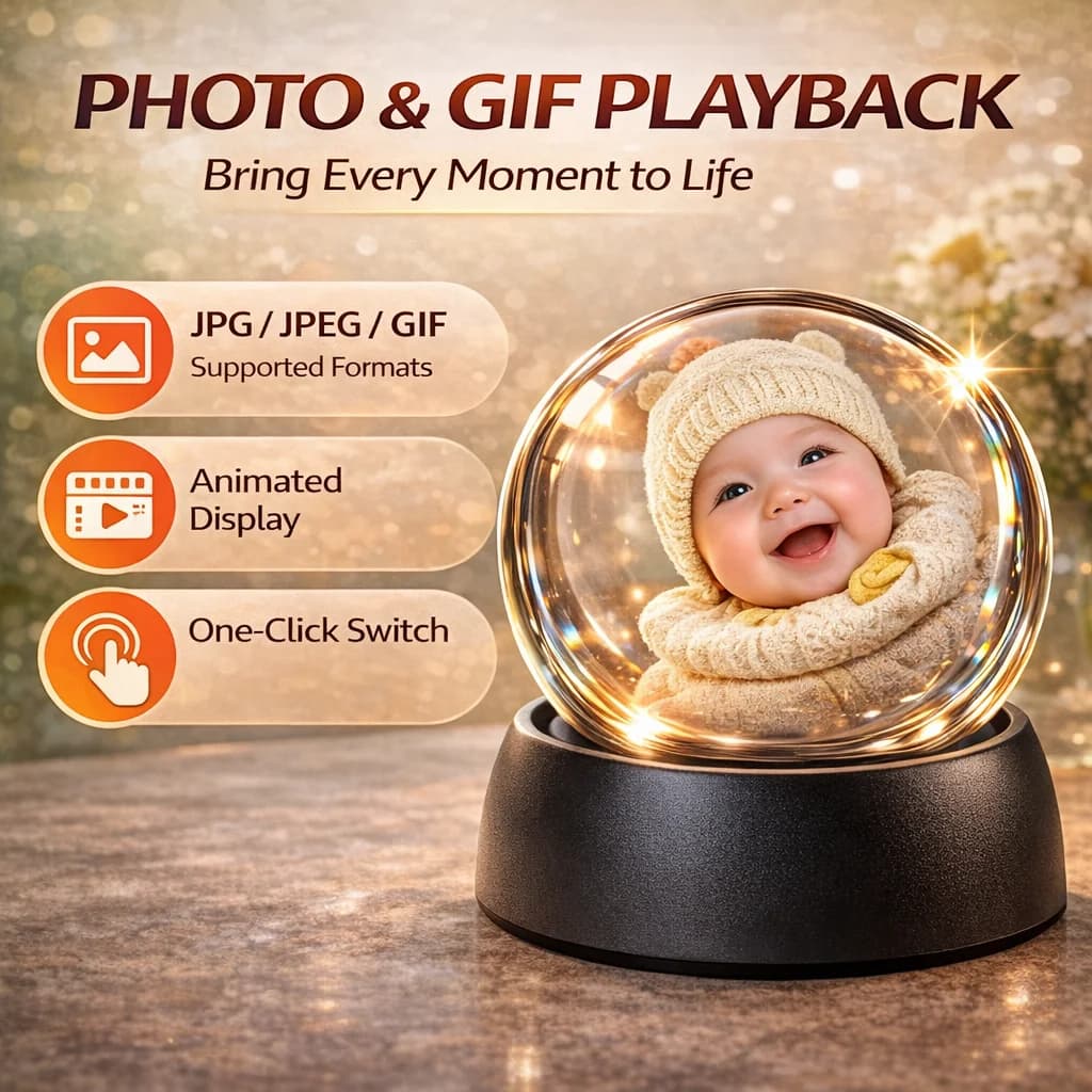 Palla video 3D Sfera di visualizzazione elettronica creativa Animazione Sharingan Gioco alla moda Tecnologia cool Ornamenti da tavolo regalo