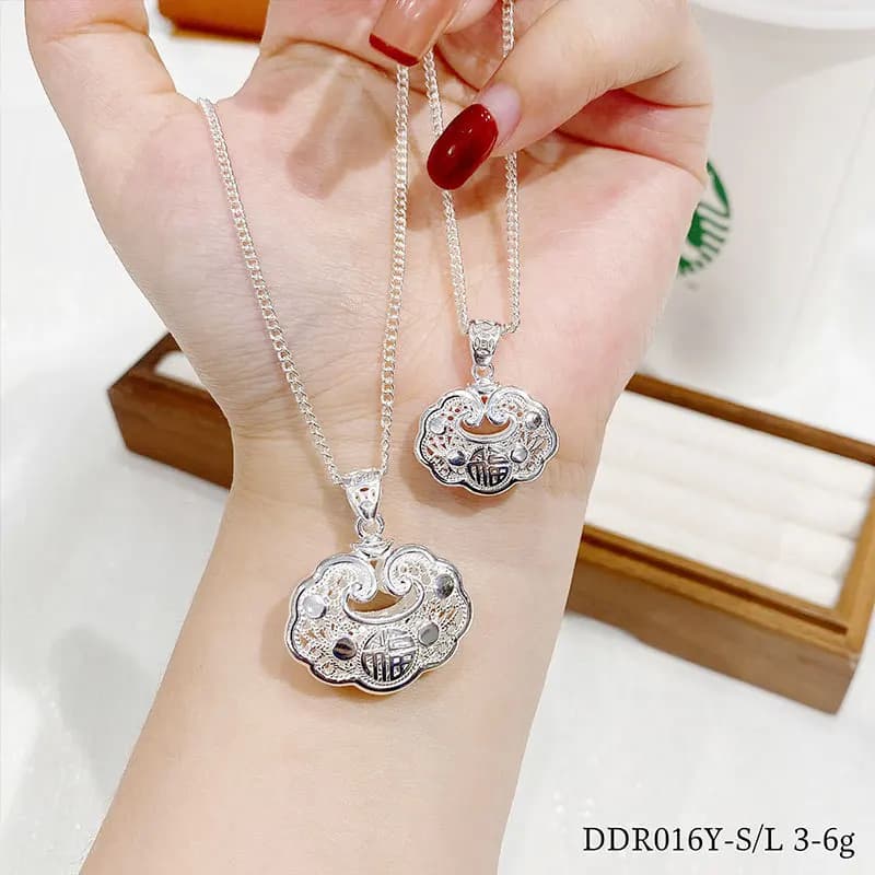 Collana per Adulti con Ciondolo in Argento Filigrana Traforata Peace Lock 990