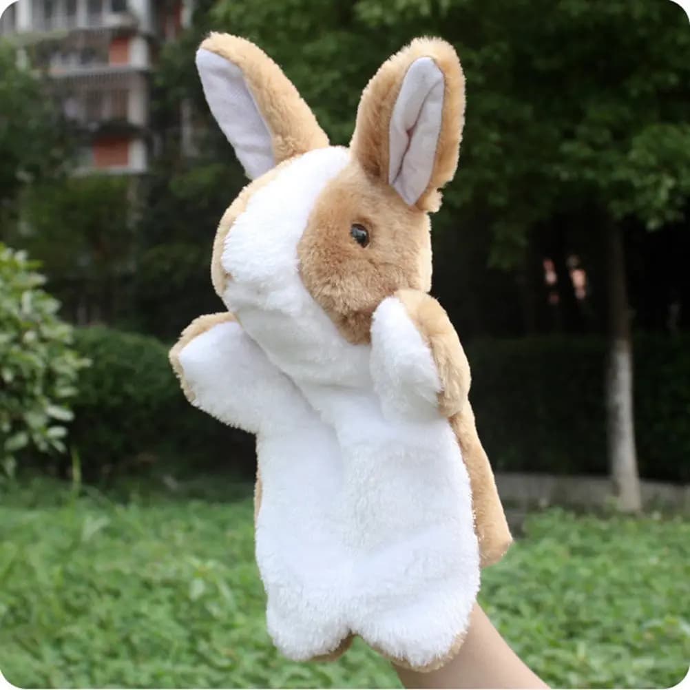 1Pcs Rabbit Design Soft Hand Puppet for Kids Interactive Storytelling Role Play Party Prop Educational Gift Enhances Imagination