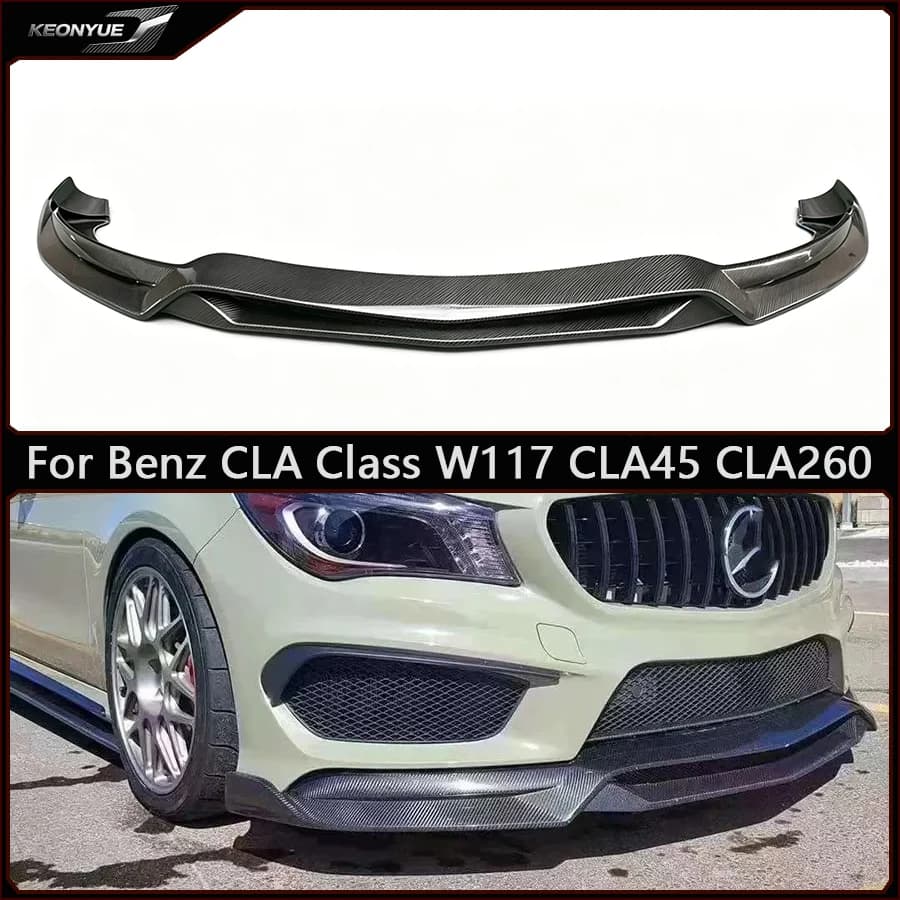 For Mercedes Benz CLA Class W117 CLA45 CLA260 Carbon Fiber Front lip Car Bumper Diffuser Chin Spoiler Car Accessories Body Kit