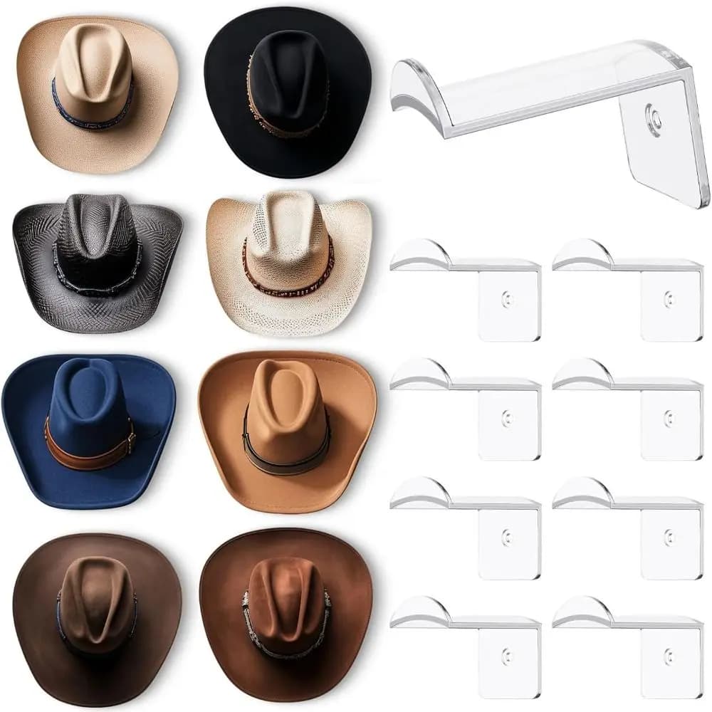 3 ganci per cappelli da parete, porta cappelli da cowboy, porta cappelli adesivo forte, organizer per esposizione di berretti da baseball per porta dell'armadio, camera da letto