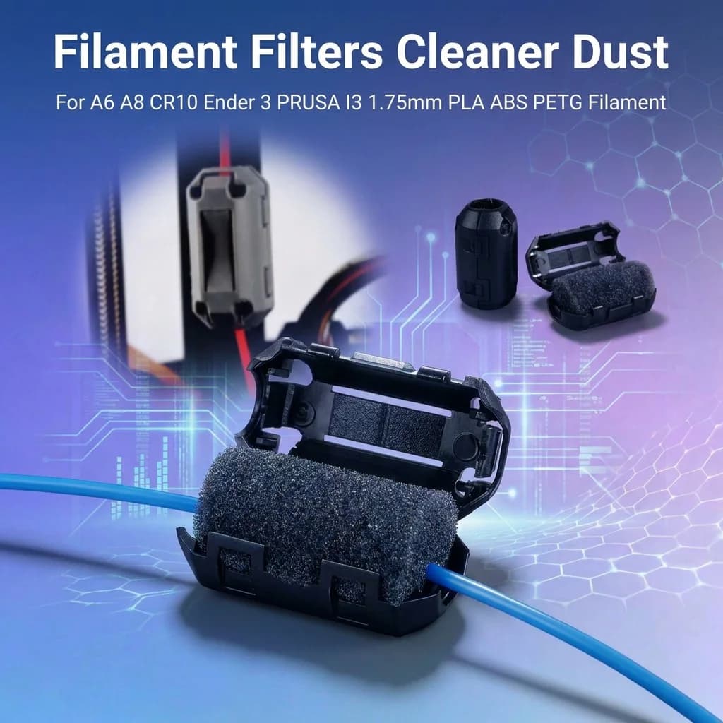 2/4/5/8/10PCS 3D Printer Parts PLA ABS TPU PETG Filament Filters Cleaner Dust Removal Blocks For A6 A8 CR10 Ender 3 PRUSA I3
