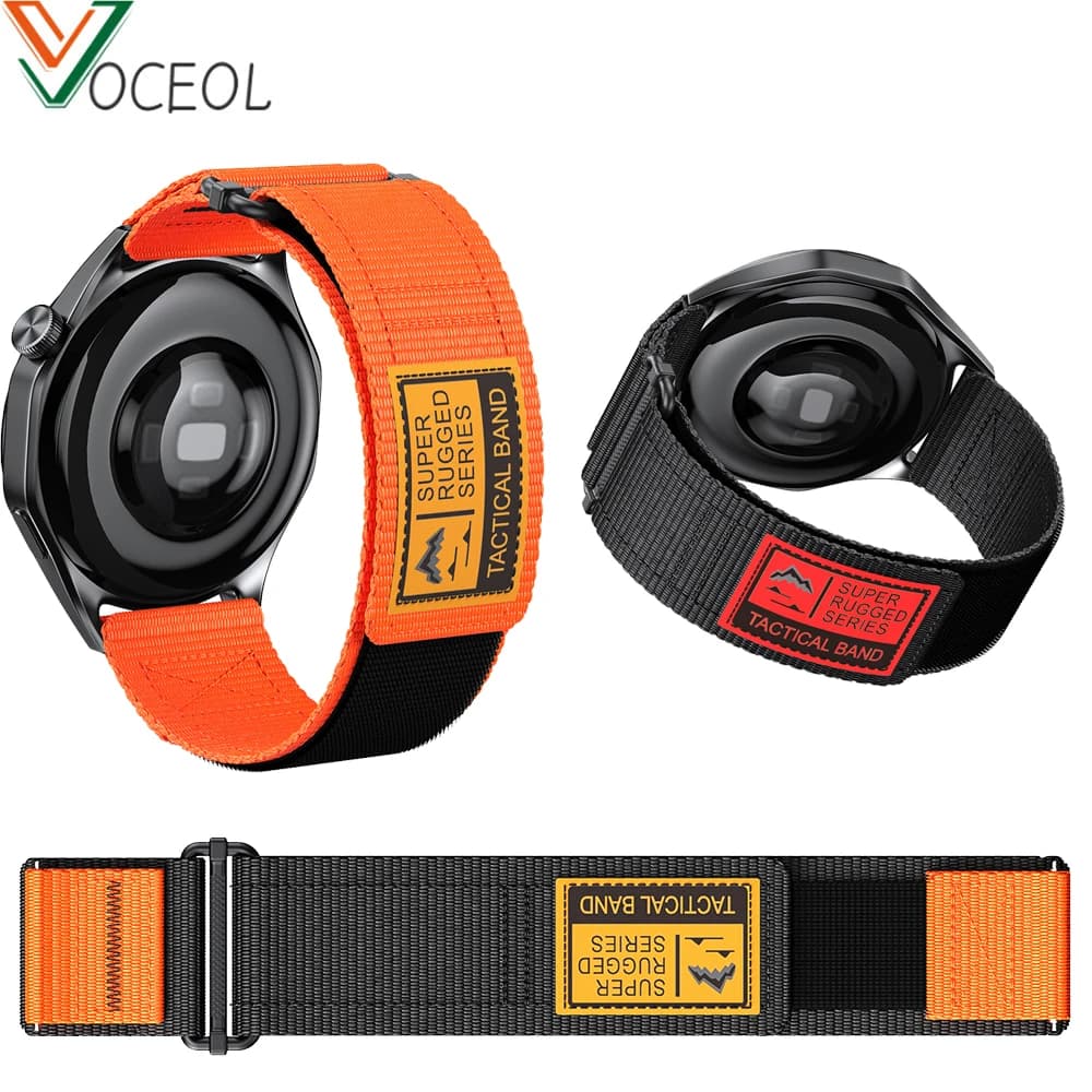 Cinturino in nylon da 22 mm per Huawei Watch GT4 GT3 GT2 Pro 46 mm, cinturino in velcro per Garmin Vivoactive 4/Forerunner 255 265/Venu 3 2
