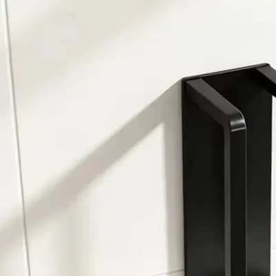 Iron Towel Bar 50 cm No Drill Wall Mount Towel Holder Vertical Double Slot for Bathroom Kitchen Laundry Room Clean Look