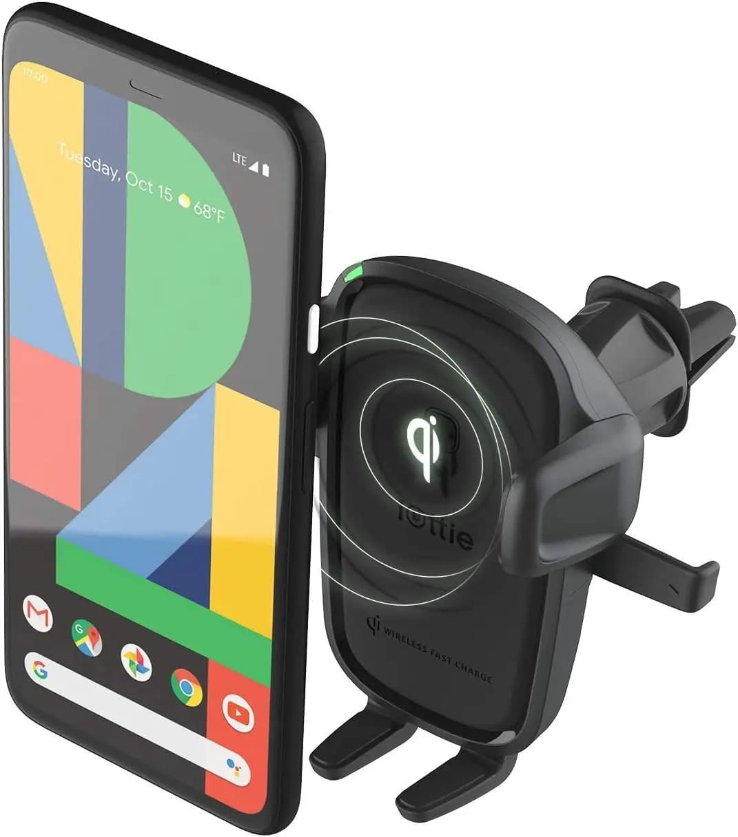 Supporto Universale per Auto con Ricarica Wireless Veloce, Installazione su Slot CD e Bocchetta dell'Aria, Porta Telefono One-Touch per Smartphone