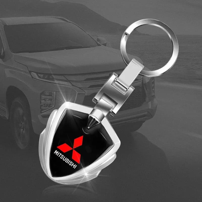 3D Metallo Auto Logo Portachiavi Per Mitsubishi Outlander Lancer 10 9 ASX RALLIART Eclipse L200 Pajero