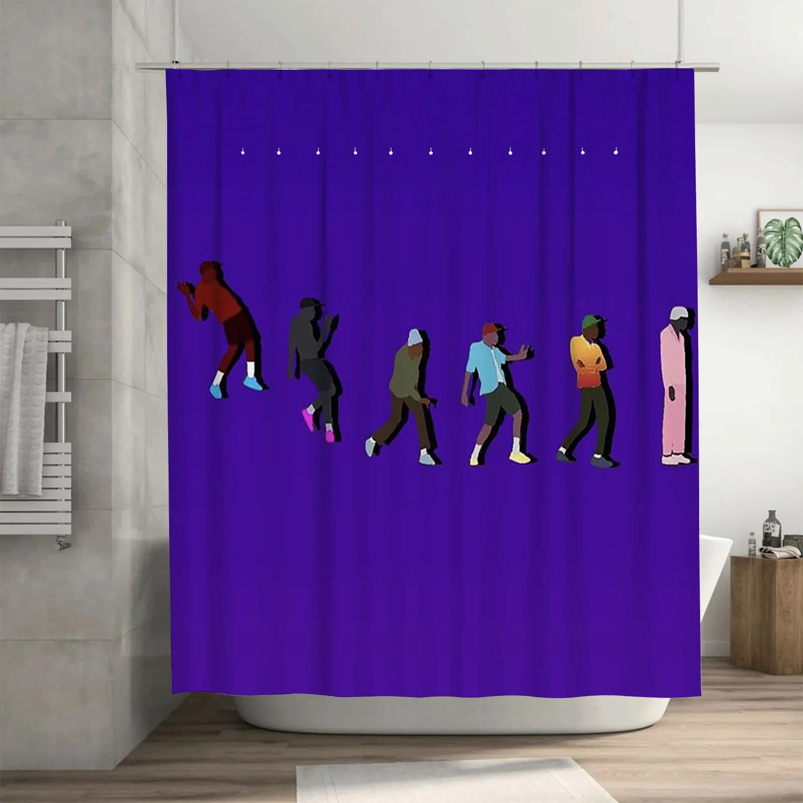 Ballerini colorati Tenda da doccia impermeabile Resistente al calore Lavabile in lavatrice Non trasparente 180x180 cm