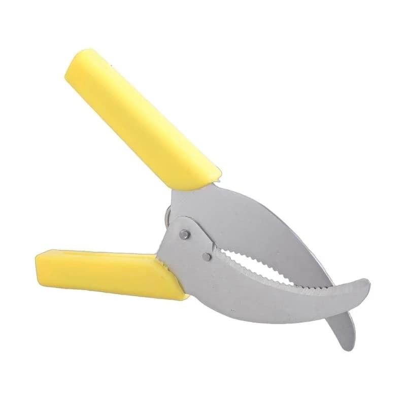 Gardening Shears Yellow Handled Serrated Clippers With Comfortable Nonslip Handle For Efficient Shrub Plant Pruning