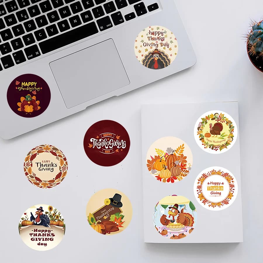 48/96PCS Thanksgiving Stickers Waterproof Fall Harvest Decor for Phone Case Laptop Diary Journal Scrapbook Decoration DIY Gift