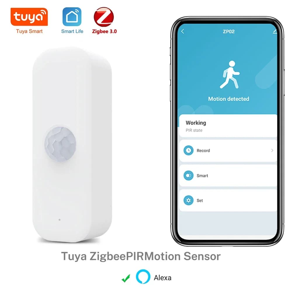 Sensore di movimento PIR Smart Corpo umano Antifurto domestico Tuya ZigbeeSensor APP Controllo remoto Vita intelligente per lavori domestici intelligenti con Alexa