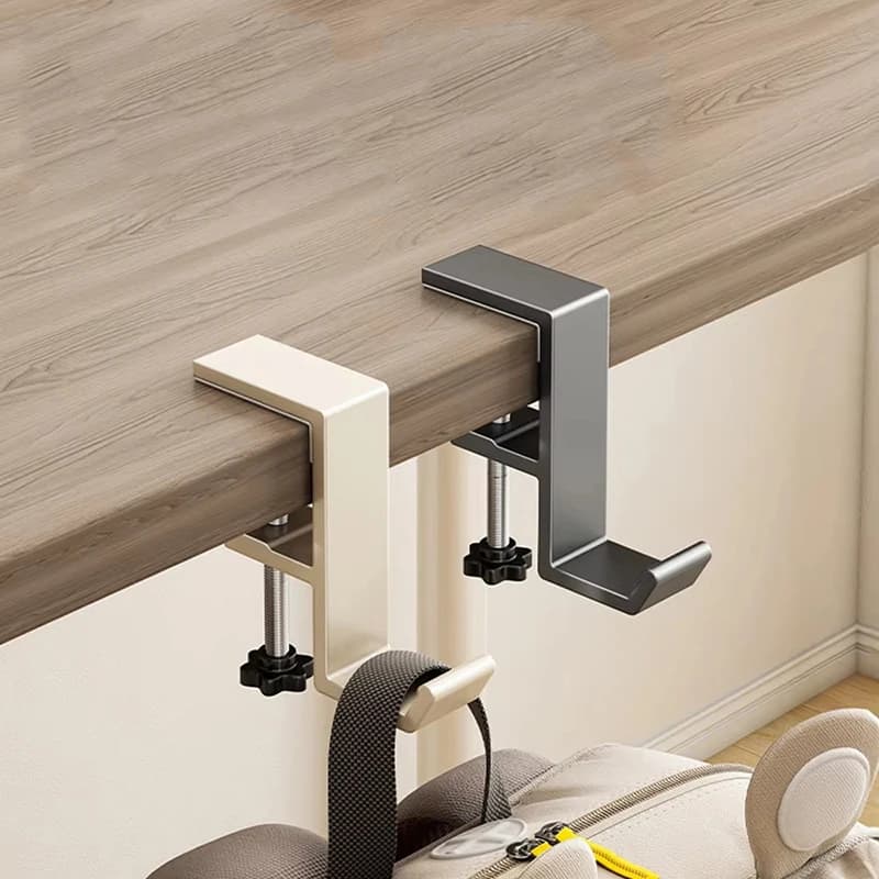 Adjustable Desktop Board Hook Game Headphones Desk Hook Hanger Backpack Multi Hook Holder Home Office Organizer Without Punching