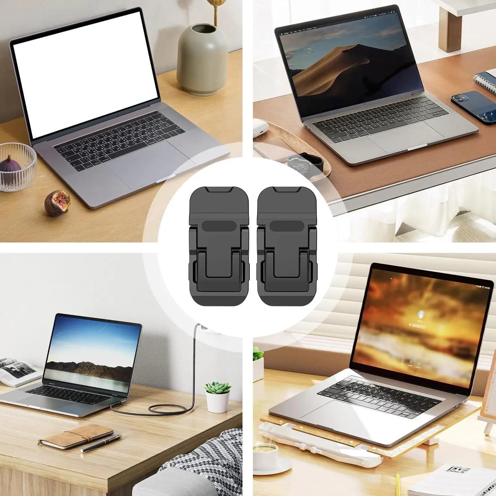 Supporto per laptop Supporto per laptop da viaggio flessibile regolabile Supporti per laptop per scrivania Supporto per laptop multiuso Supporto per laptop pieghevole Riser