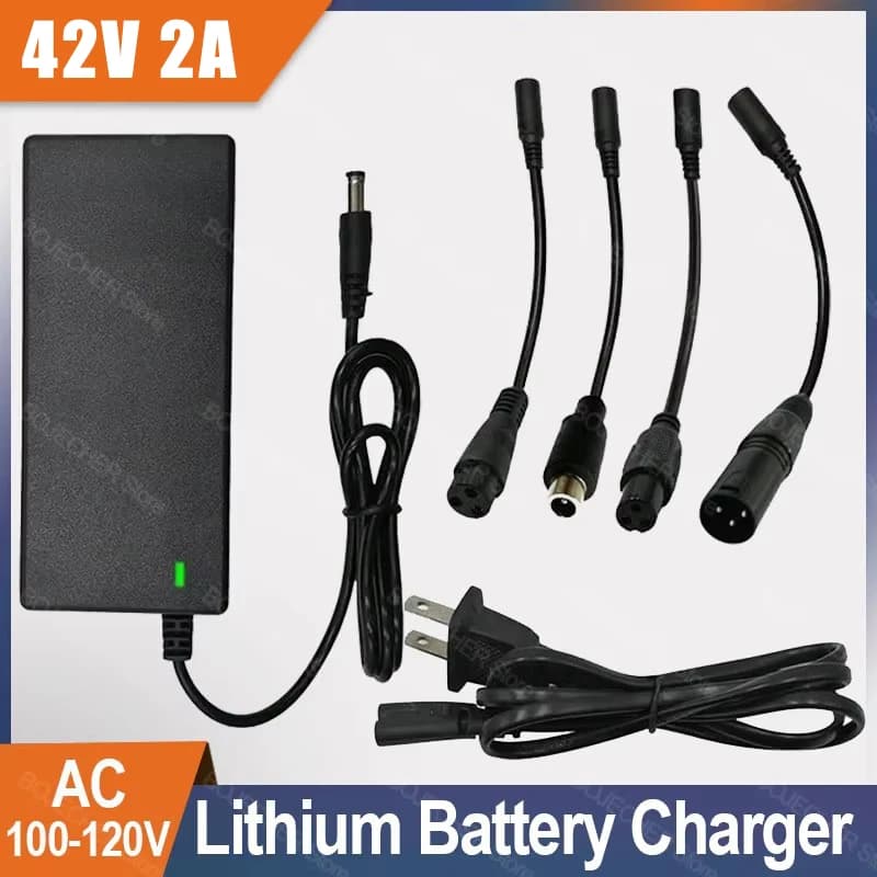 42V 2A Brand New Power Adapter AC 100-240V DC 42V 2A Caricabatteria al litio US/EU Plug adattatore batteria sul settore Accessori