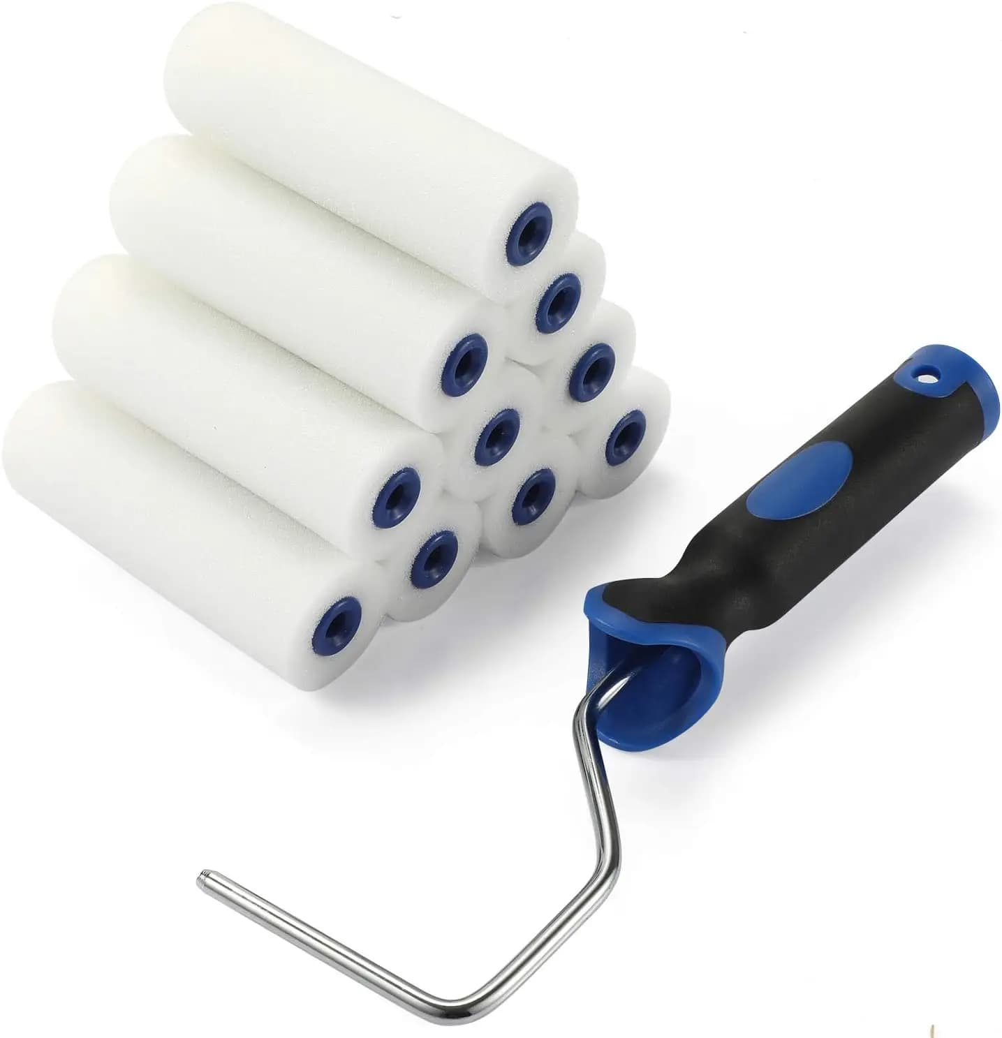 Set of 11 Mini Rulls in Foam from 4 Inches, High Density for Light Finishes on Furniture and Furniture