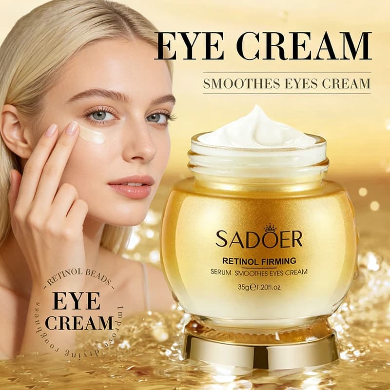 SADOER Crema Contorno Occhi al Retinolo Rassodante Idratante Levigante Anti-età Anti Occhiaie Per un'Area Occhi Radiosa