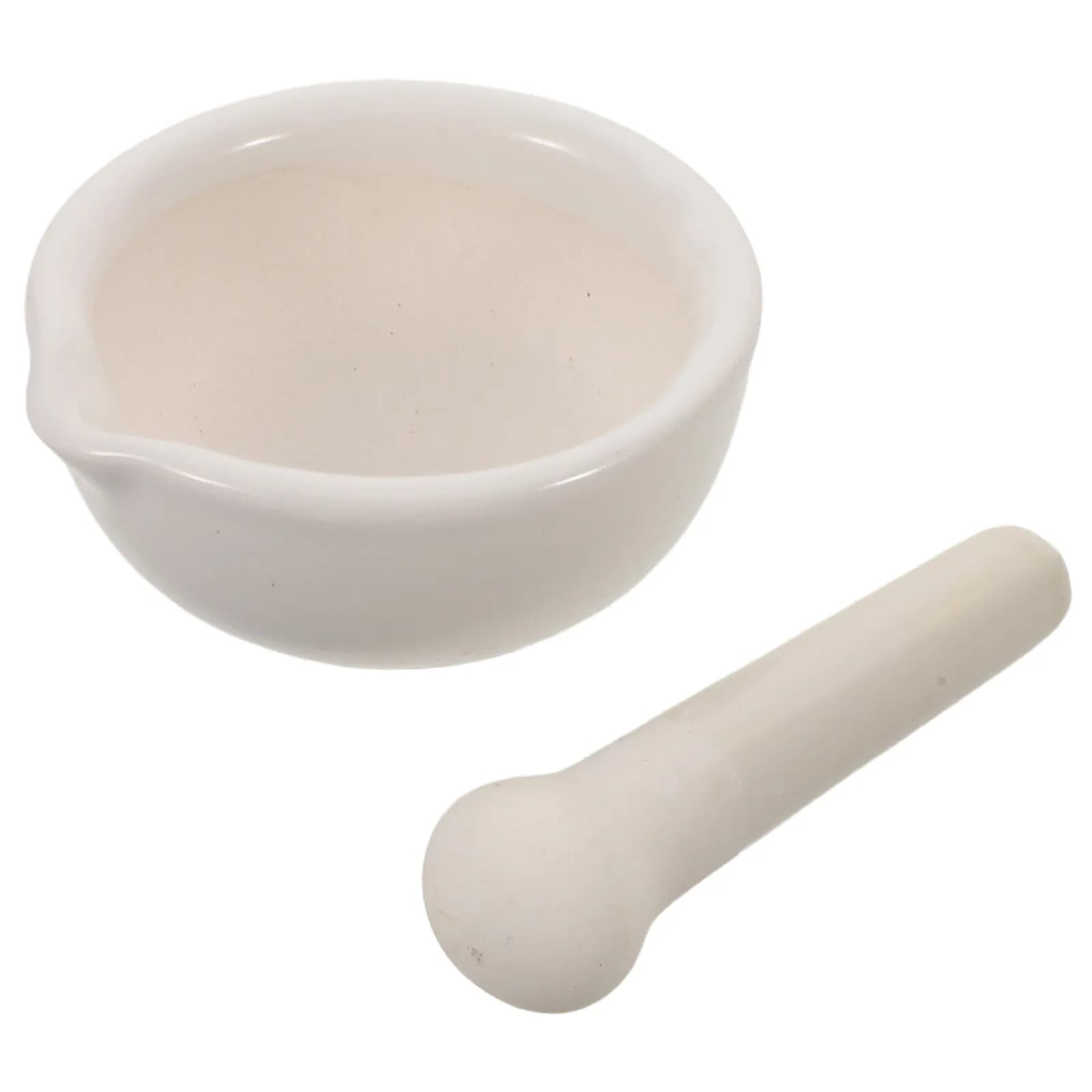 Set di Mortaio e Pestello in Ceramica, Macinino per Spezie in Porcellana, Ciotola Manuale Compatta da 10 Cm per Macinare Alimenti, Noci, Cereali, Pillole