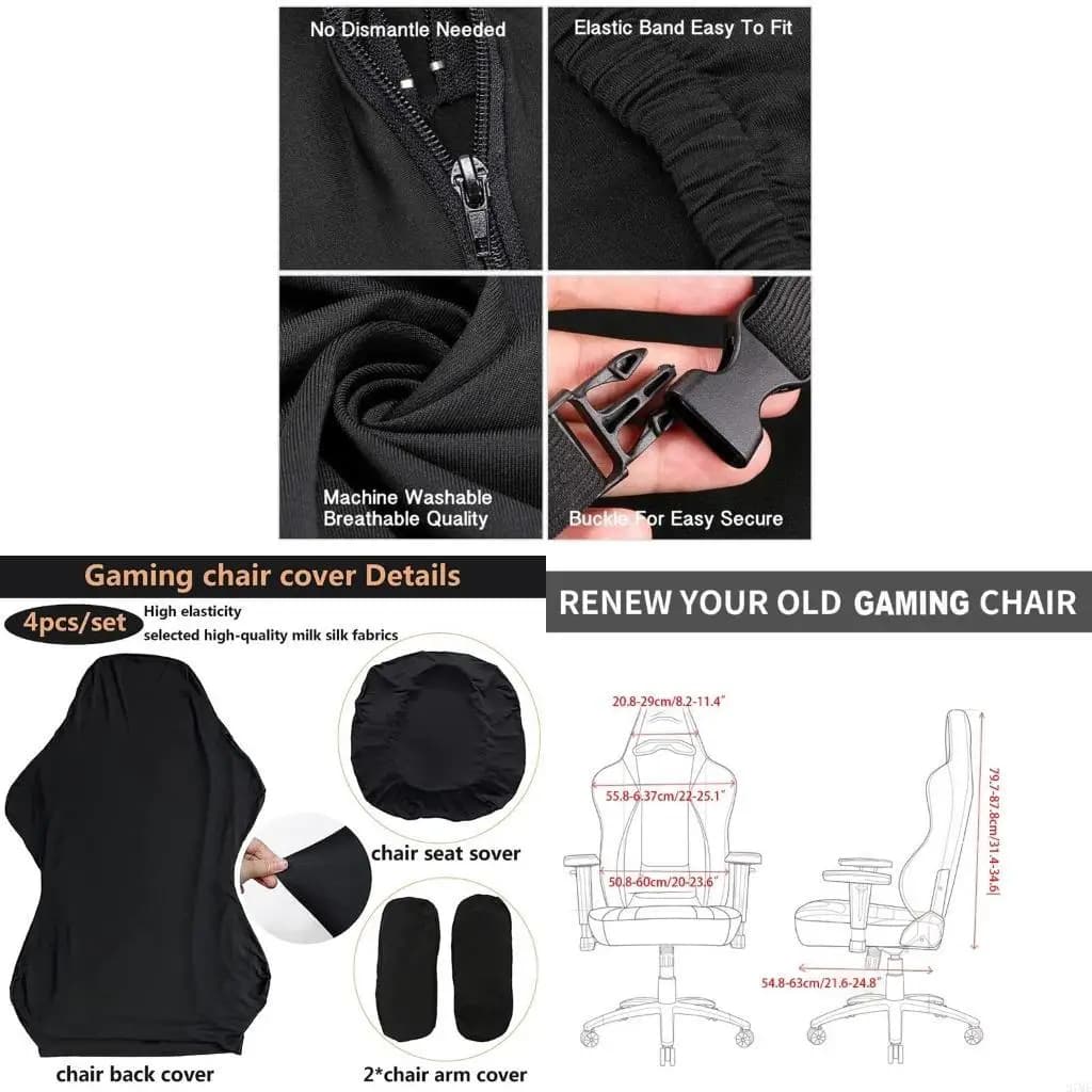 37ME Computer Slipcover Game Chair Cover for Reclining Racing Gaming Gamer Protector