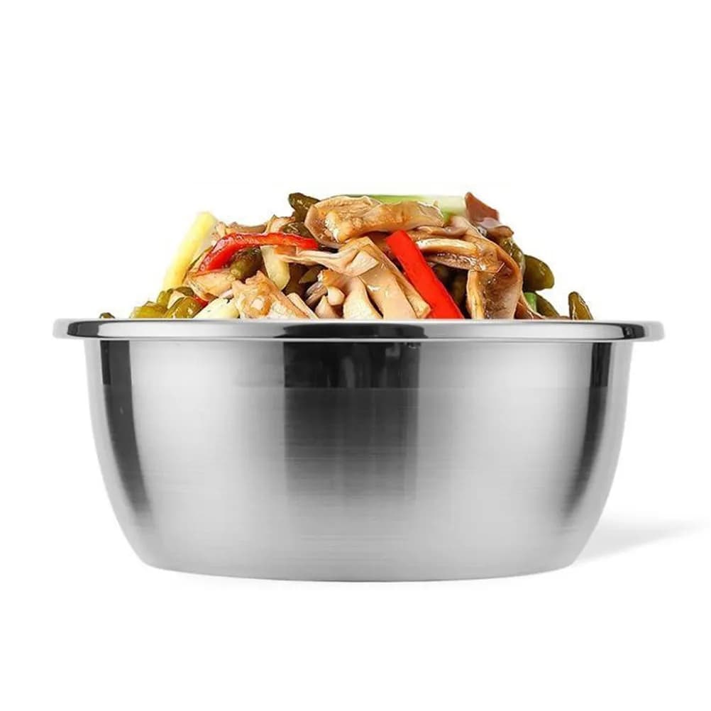 20cm Stainless Steel Mixing Bowl Set, Multifunctional, Resistant, Anti-slip, Anti-rust, Cooking Containers, Stackable Bowls