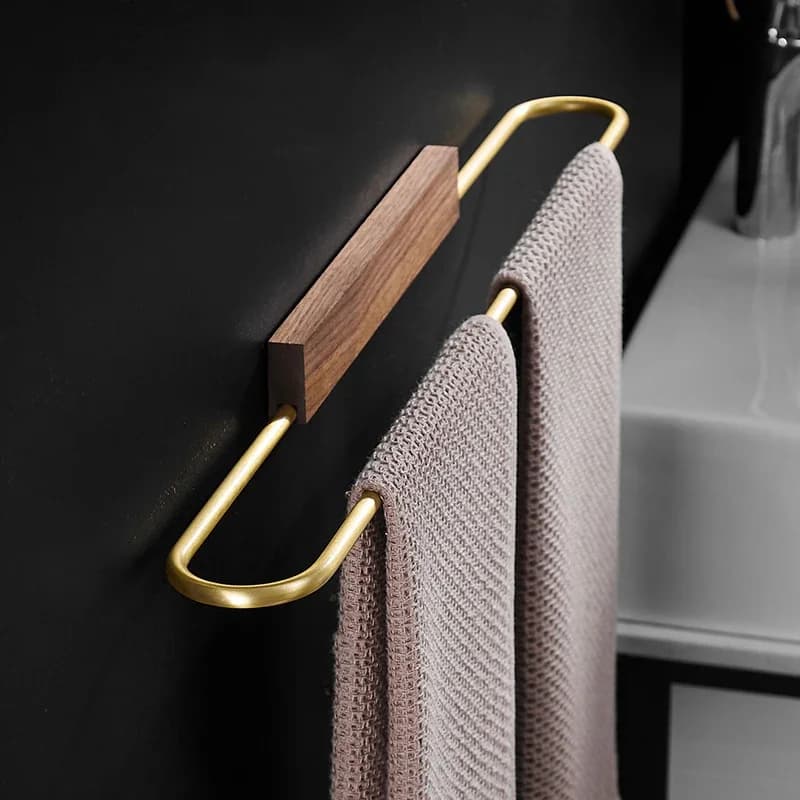 Portasciugamani da bagno leggero di lusso da 35/55 cm Portasciugamani da bagno in noce nera Accessori da bagno per rack da bagno unipolare creativo