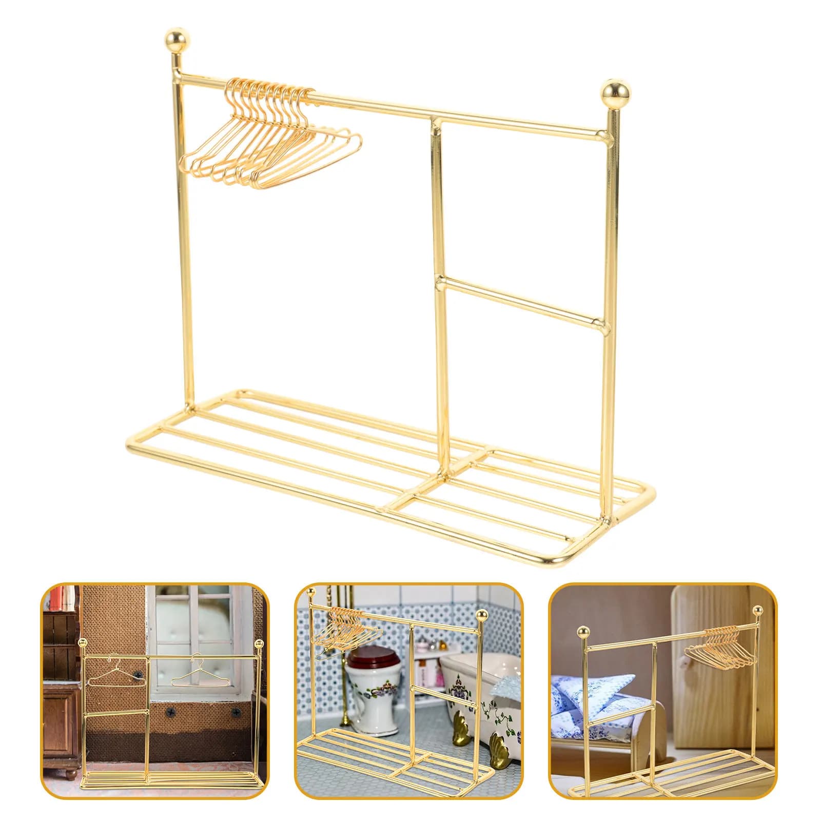 Set di Mini Appendiabiti in Metallo, Mobili in Miniatura per Soggiorno e Sala da Pranzo, Decorazione per Casa in Miniatura