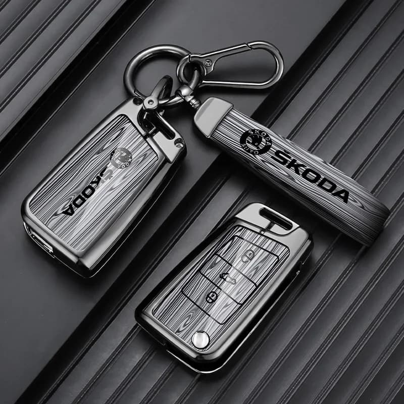 Custodia Protettiva Pieghevole per Chiave Telecomando Auto Skoda - Cover per Chiave Auto Skoda Octavia Kodiaq Karoq - Accessorio Portachiavi