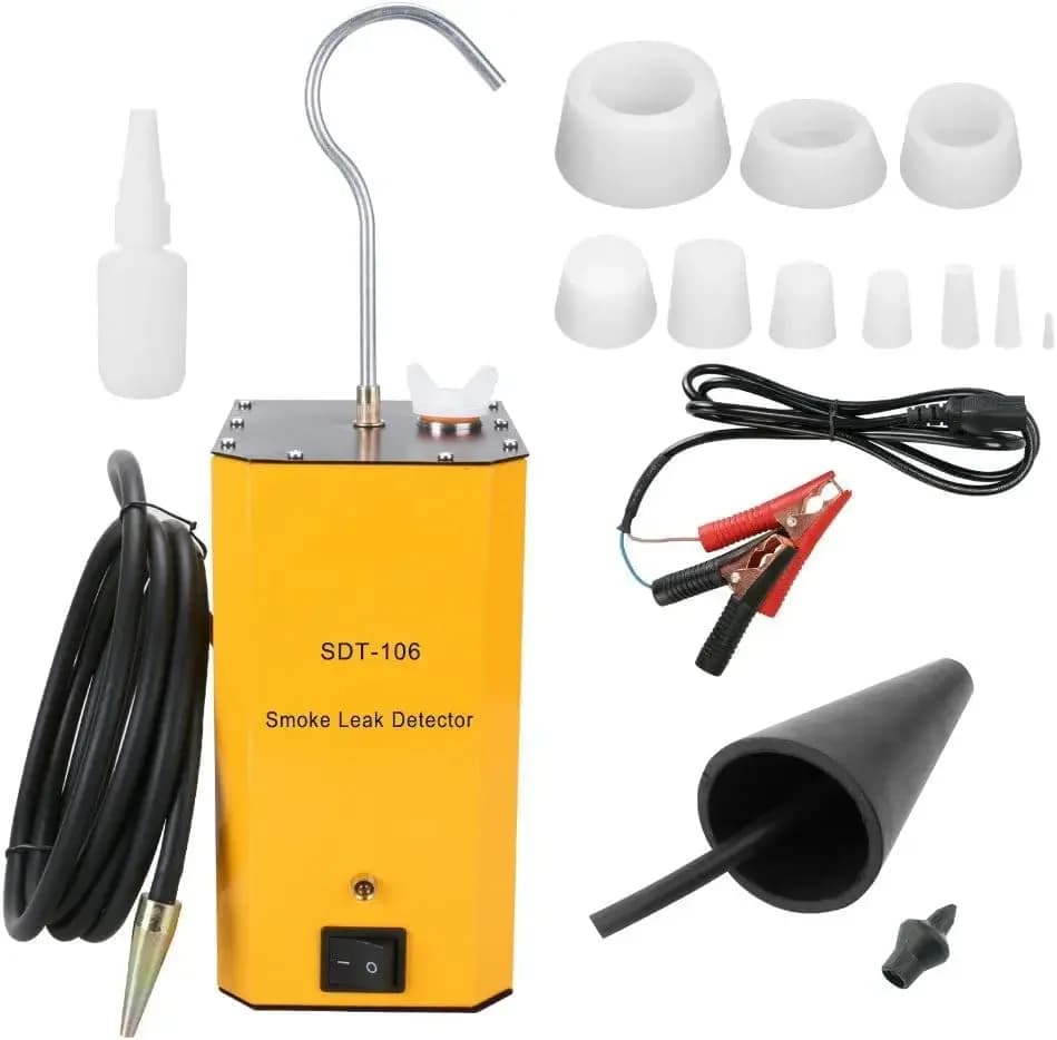 Rilevatore di perdite di fumo SDT106 per auto, tester per perdite di carburante, tester EVAP, test di perdite nei tubi dell'auto