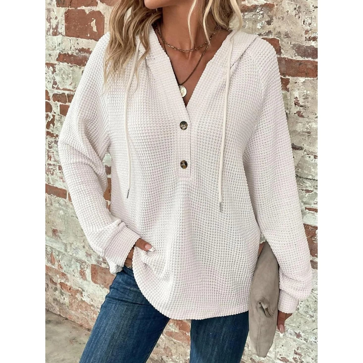 2026 Cross-Border Hoodie Knitted Long Sleeve V-Neck Zip-Up Sportswear Polyester Fiber Loose Fit Casual Style Unisex Sweatshirt
