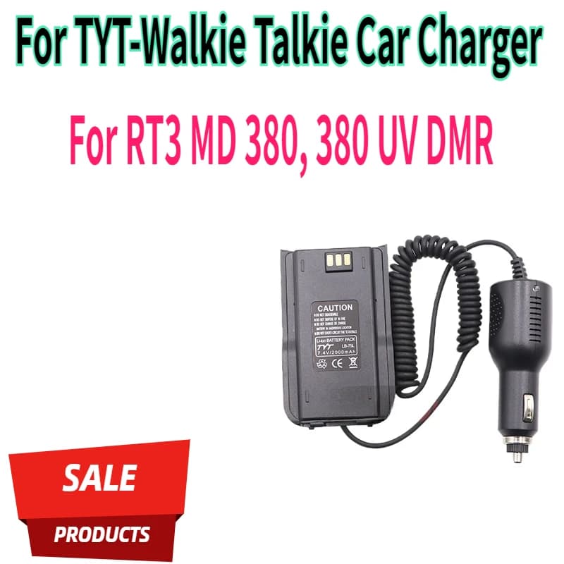 Per TYT-Walkie Talkie Caricabatteria per auto Eliminatore per RT3 MD 380, 380 UV DMR Ham 2 vie Radio Hf Ricetrasmettitore Accessori