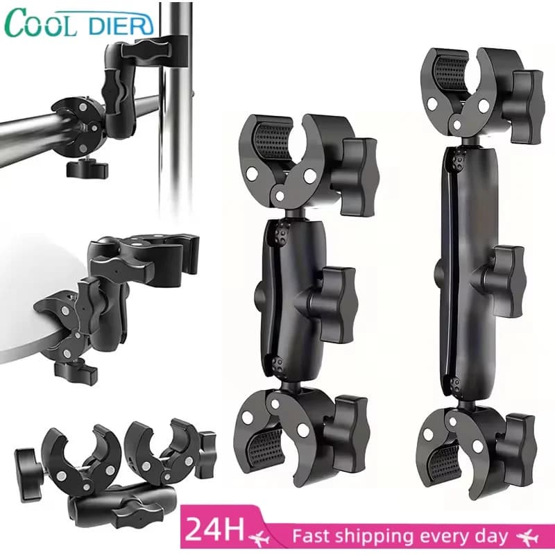Motorcycle Mount kit for Insta360 X5 X4 X3 X2 RS DJI GoPro Double Clamp Handlebar Selfie Stick for Insta 360 Mount Accessories