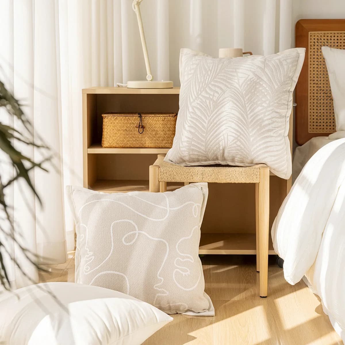 Modern Cream Style Sofa Pillowcase Decorative Living Room Cushion Headboard Pillow Home Textile Polyester Fiber Cover