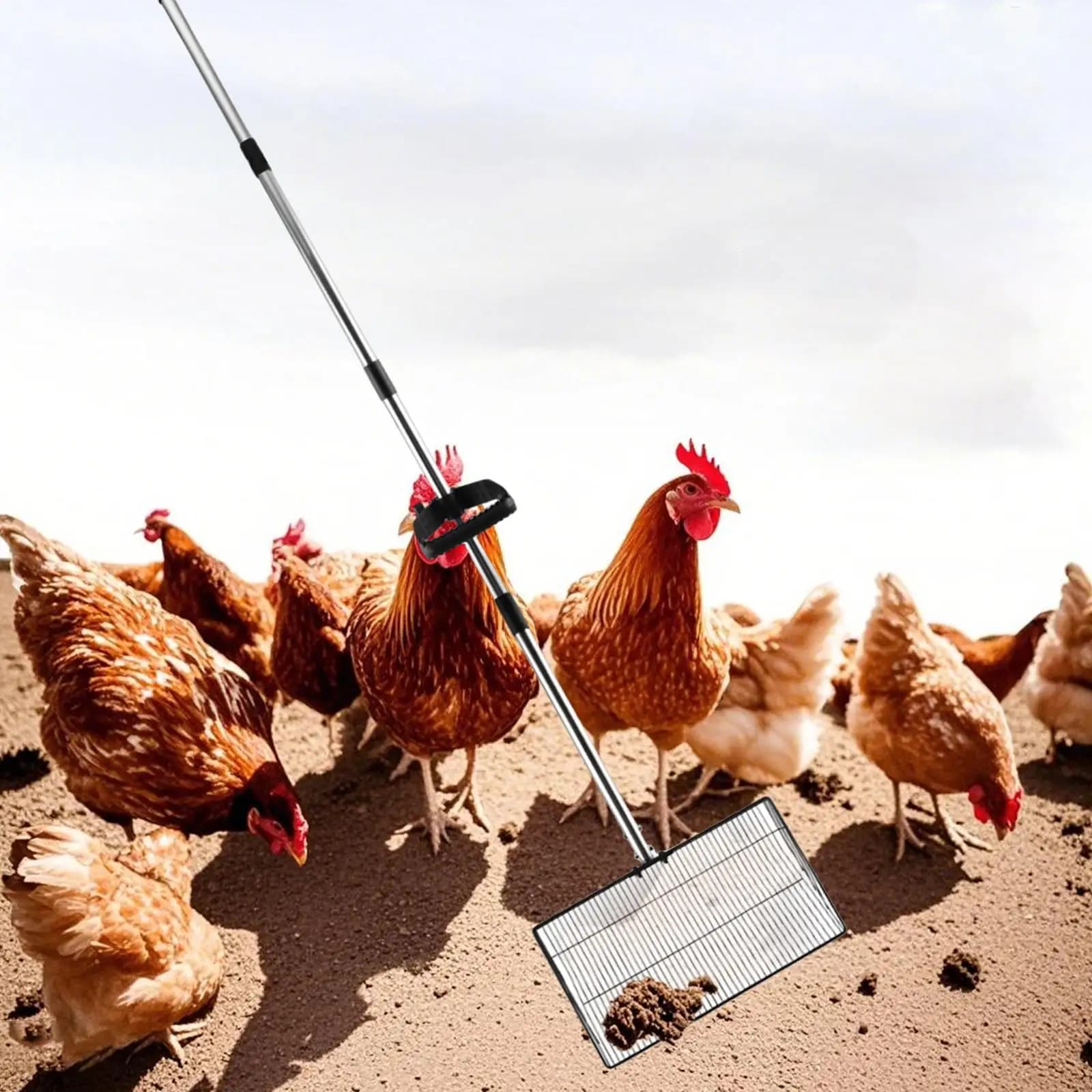 Paletta per cacca di pollo, impugnatura comoda, paletta per pollame portatile