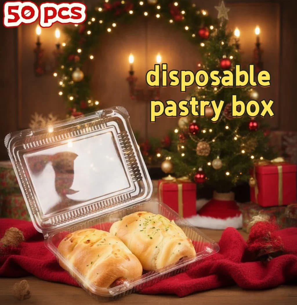 Contenitori per alimenti in plastica usa e getta da 50 pezzi 25x19 cm, contenitori per il pranzo da asporto con coperchi, a prova di perdite e adatti al microonde