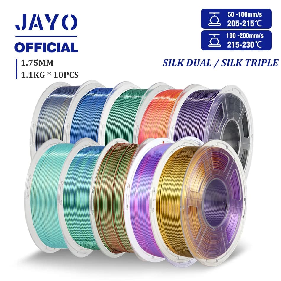 JAYO Double and Triple Silk Filament 1.75MM 3D Printer Filament 11KG for 3D FDM SETA PLA Plus 3D Filament