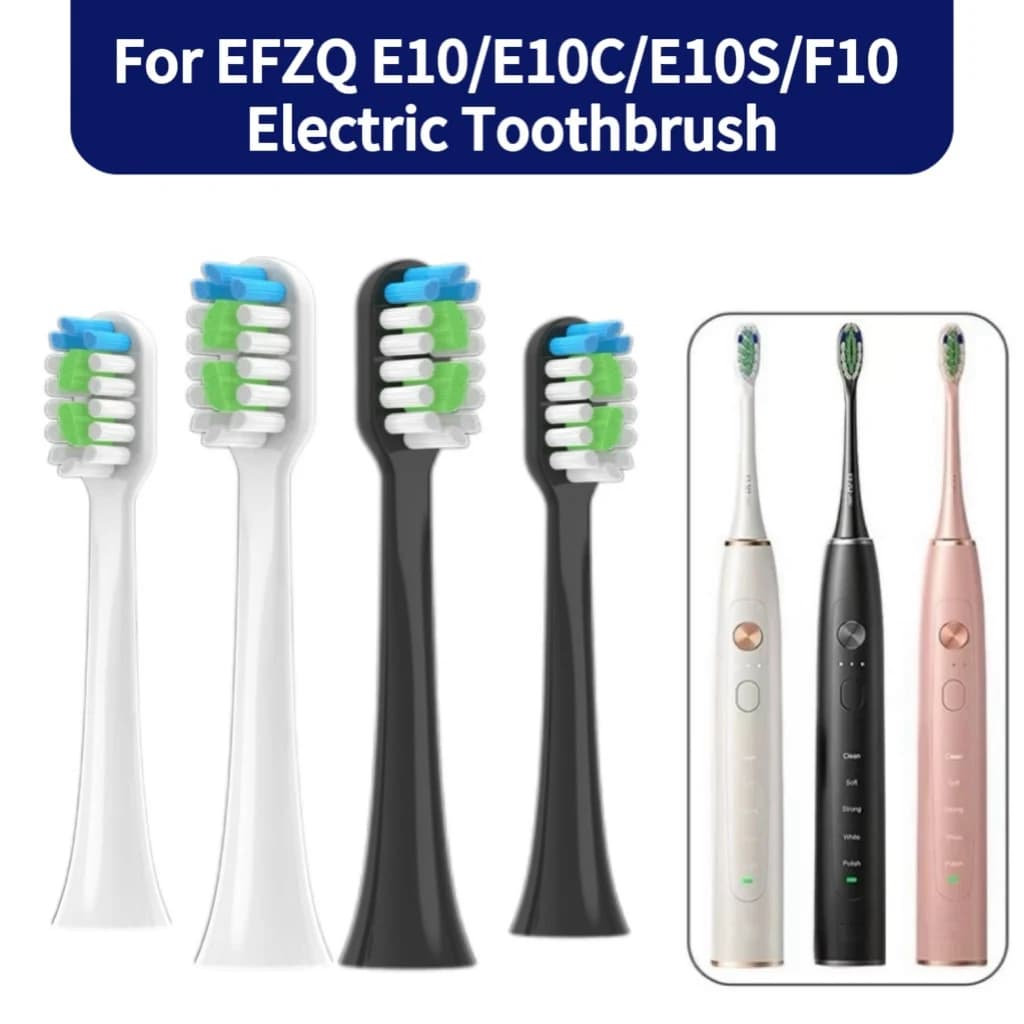 Replacement heads for electric brush EFZQ E10/E10C/E10S/F10 Soft bristles, 4/8/16 pieces