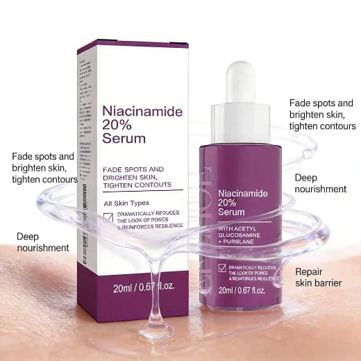 Siero multi-effetto 20% Niacinamide B3, rassodante, antirughe, restringe i pori, idratazione profonda, cura quotidiana, nutriente, tutto in uno.