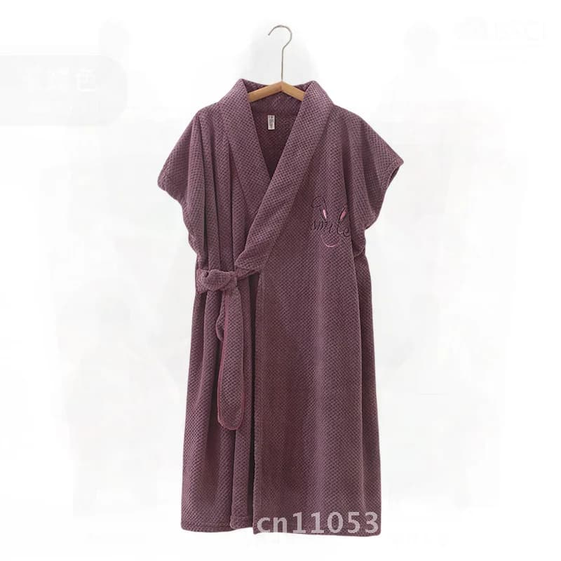 Women's Coral Velvet Bathrobe Quick-Drying Water-Absorbent All-Season Hotel Quality Adult Class a Bathrobe Skirt for Beauty