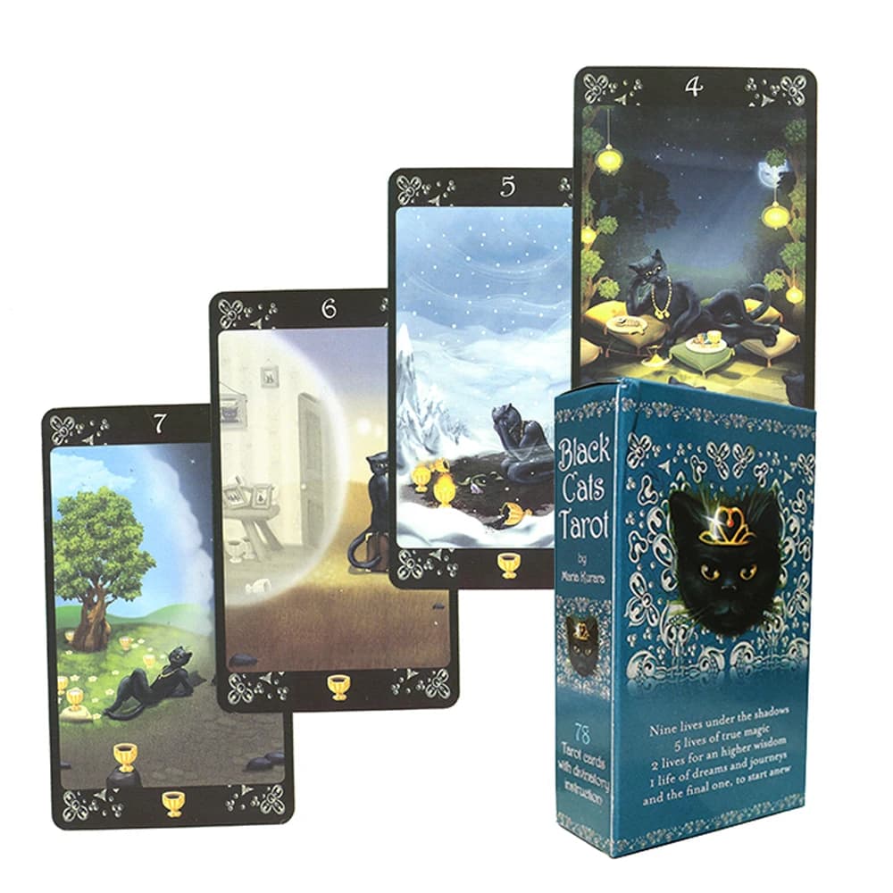 Gatti tarocchi spagnoli francese italiano inglese e tedesco tarocchi per principianti con guida DIVIN misterioso Oracle Deck