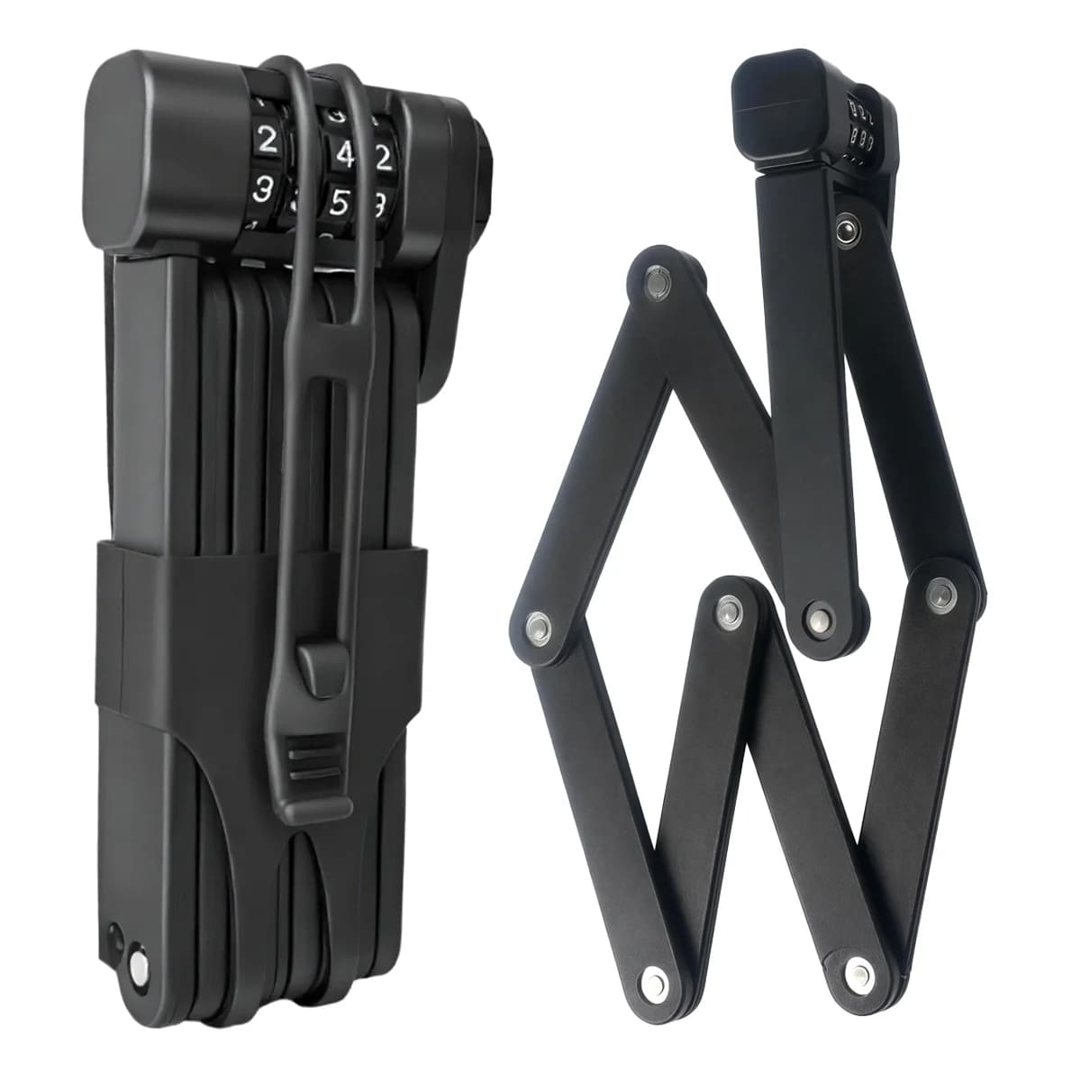 Lucchetto per Bicicletta, Catena Pieghevole con Chiave per Alta Sicurezza, Lucchetto Resistente con Maglie Solide per Bici, E-Bike, Scooter