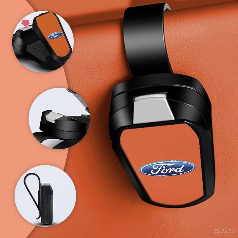 Alloy Car Sun Visor Glasses Clip Sunglasses Holder With Sponge Cushion Eyeglasses Clip For Ford Mustang Fiesta Ka Bronco Sticker