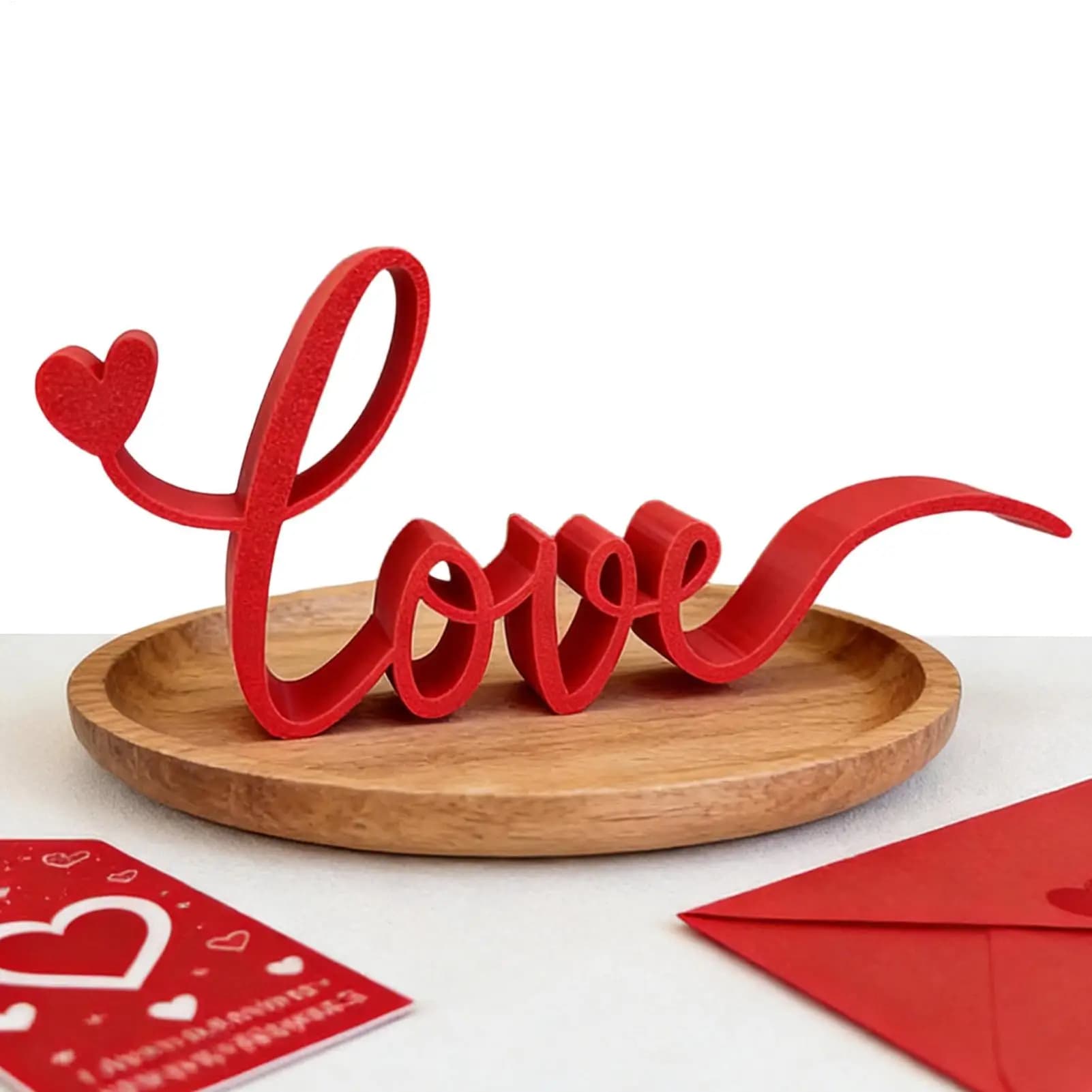 Blocchi Decorativi da Tavolo a Forma di Lettera d'Amore, Segno d'Amore Rosso, Centrotavola Romantico per Casa, Camera da Letto, Hotel, San Valentino, Matrimoni e Feste