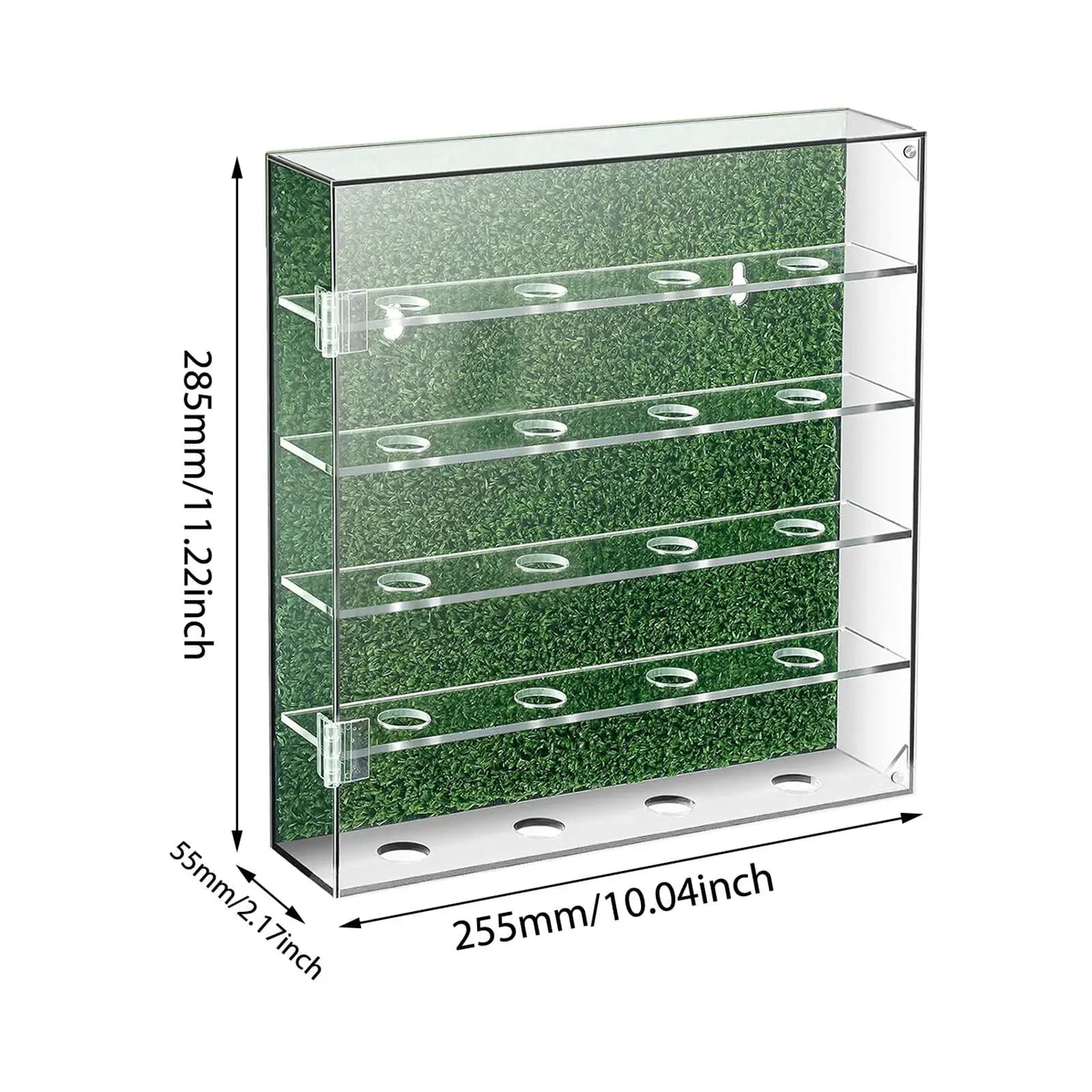 Golf Ball Display Case Organizer Decoration Wall Mounted Holder Collector Gift for Wall Mount and Tabletop Office Countertop