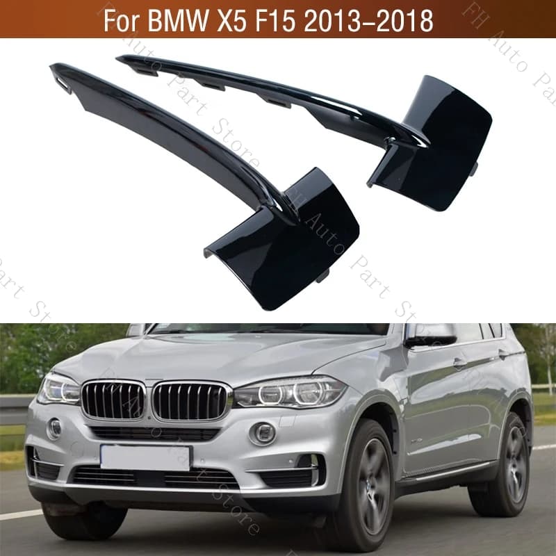 1Pair 51117325395 51117325396 Front Bumper Lower Fog Lamp Grille Trim Strip Cover For BMW X5 F15 2013 2014 2015 2016 2017 2018