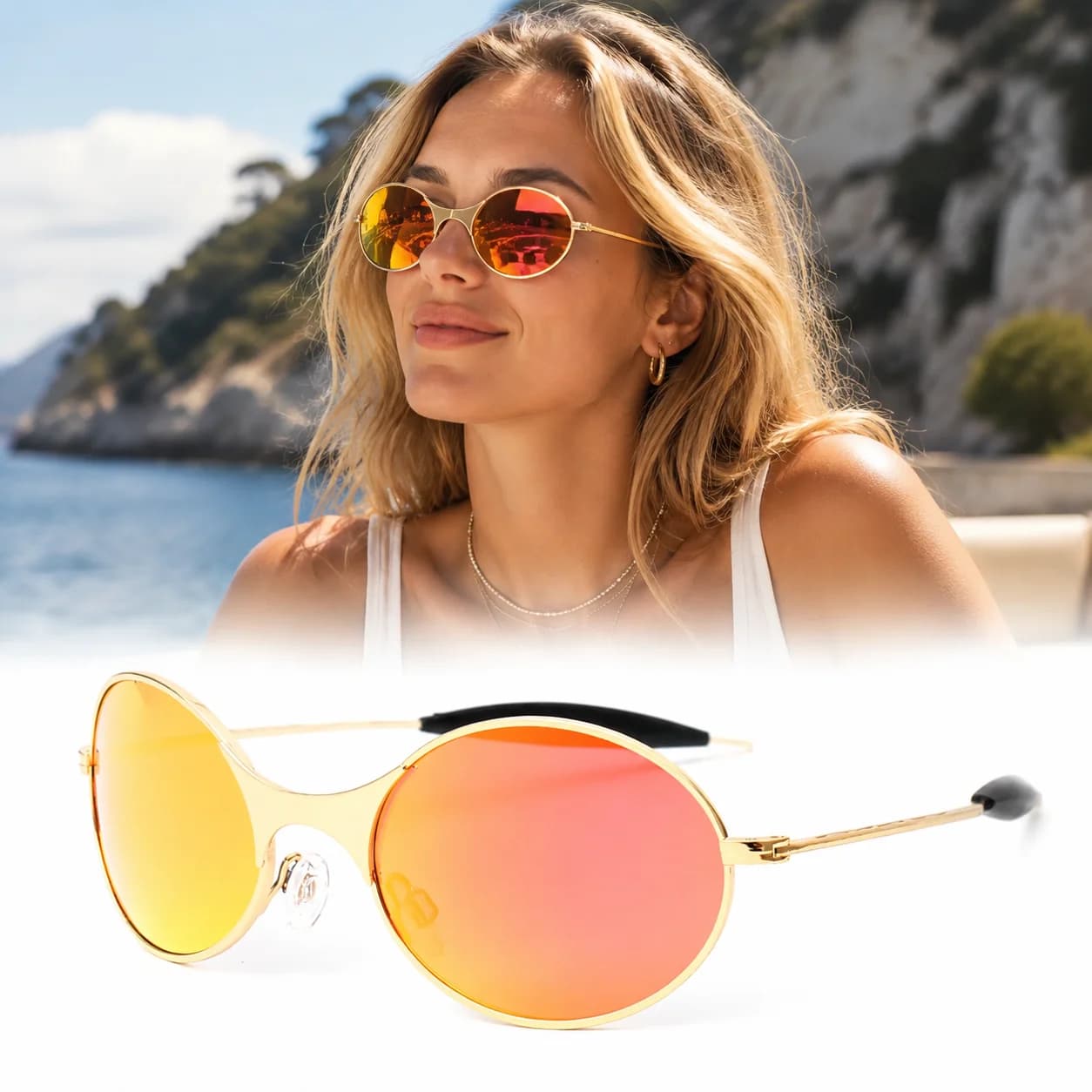 Vintage Round Sunglasses Alloy Metal Frame Unisex Motorcycle Riding Glasses Retro Classic Sun Glasses