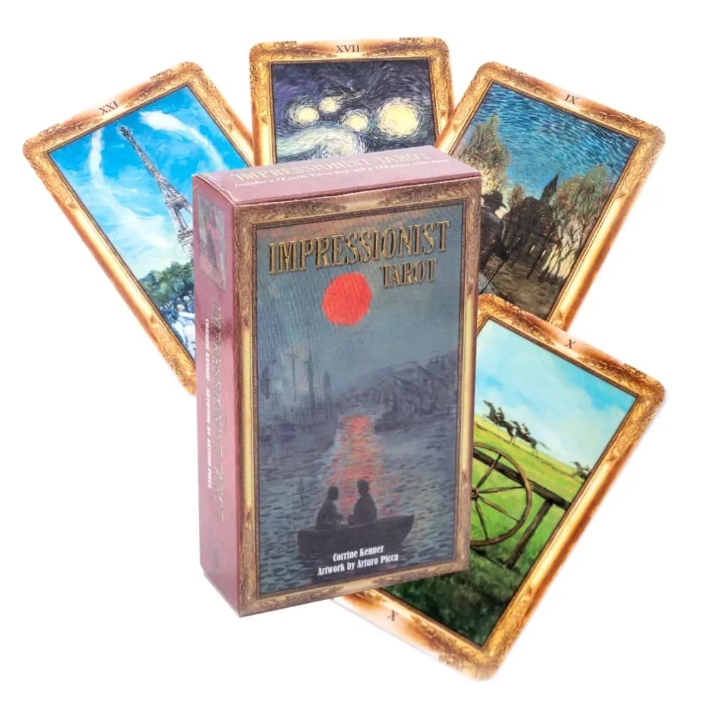 Carte dei tarocchi impressionisti Un mazzo da 78 Oracle English Visions Divination Edition Borad Playing Games Gioco da tavolo