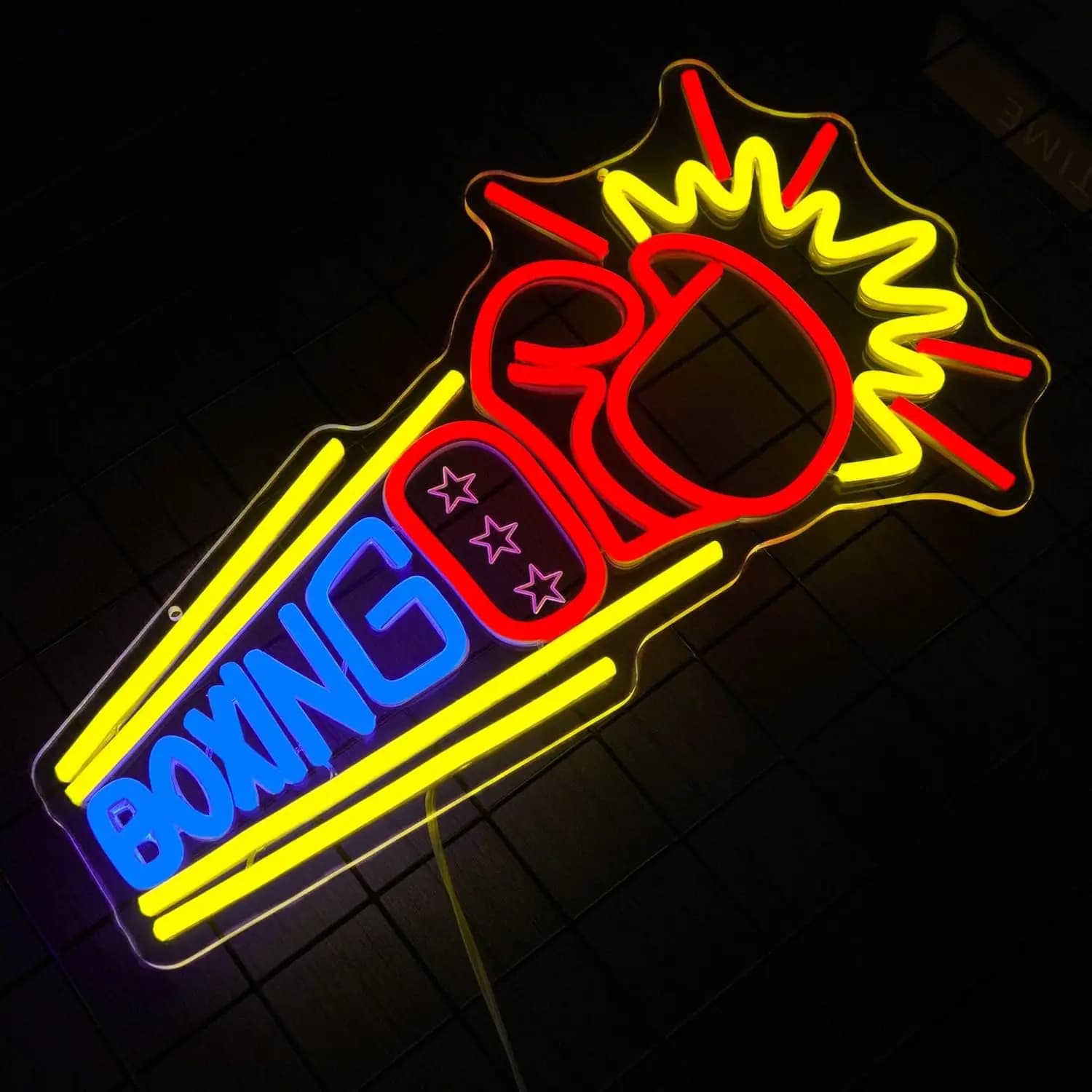 Boxing Gloves Mounting Teach Neon Sports Bar Light for Gym Furniture Dimmable LED Neon Light USB for Boxing Club Man Cave Decor Gift
