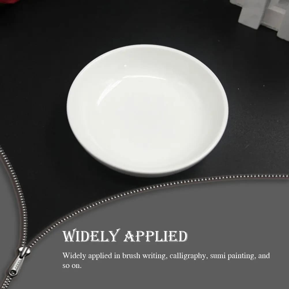 4Pcs Plastic Ink Dish Set Ink Plate for Chinese Calligraphy Brush Writing Painting Watercolor Mixing Tray Art Room Study Desk