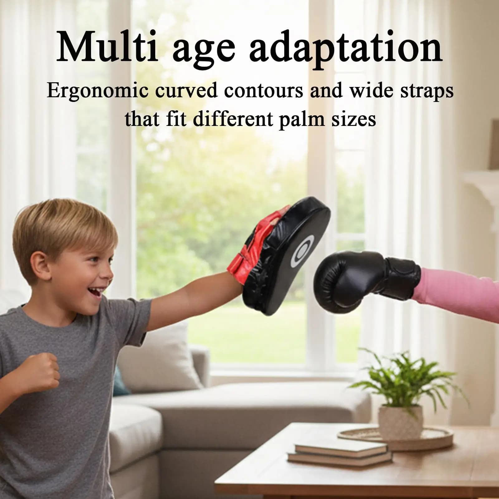 Focus Gloves PU Leather Gloves Curved Punching for Home Training Kickboxing Muay Thai Man Woman Adult Children Boy Girl