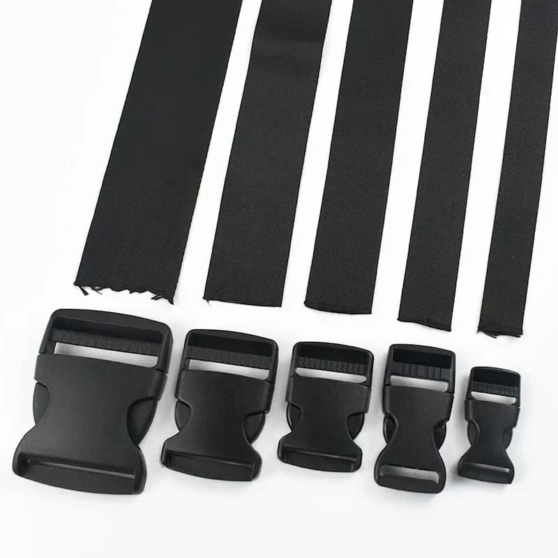 1-5Set Borsa Laterale Fibbie di Plastica Clip 10-50mm Nylon Tessitura Cinghia di Rilascio Fibbia Collare di Cane di Fissaggio Nastro Nastro di Chiusura Gancio