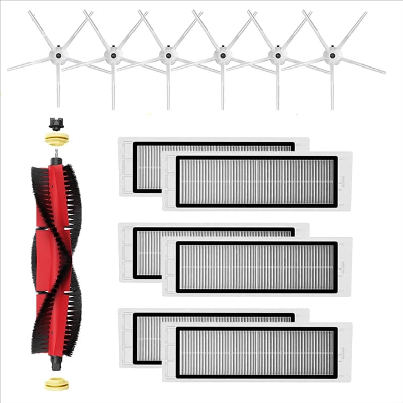 Kit di Ricambi AAAF per Roborock S6 Pure, S6, S4 Max, S6 MaxV, S5 Max, S4, E25, E35: Spazzola Principale, Spazzole Laterali, Filtro e Panni per Mop